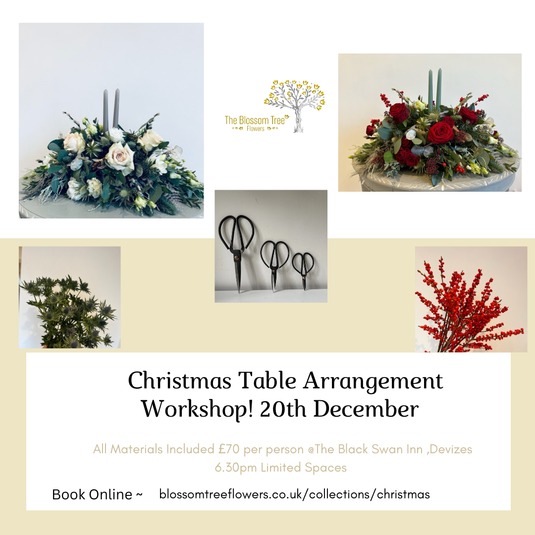 WORKSHOP !!CHRISTMAS TABLE ARRANGEMENT  - 20th December- 6.30pm